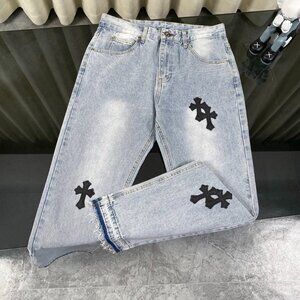 New Chrome Hearts black patch jeans